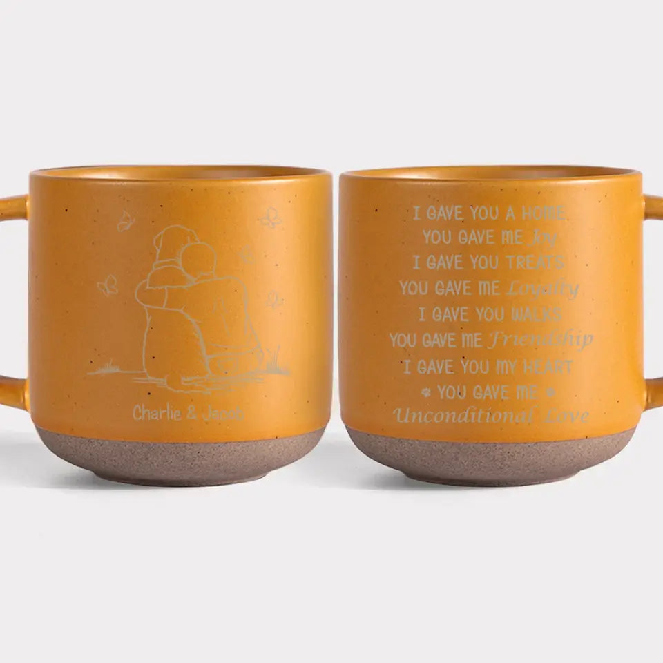Tu m'as donné un amour inconditionnel - Mug personnalisé en céramique - Cadeau de condoléances pour les propriétaires et les amoureux des animaux