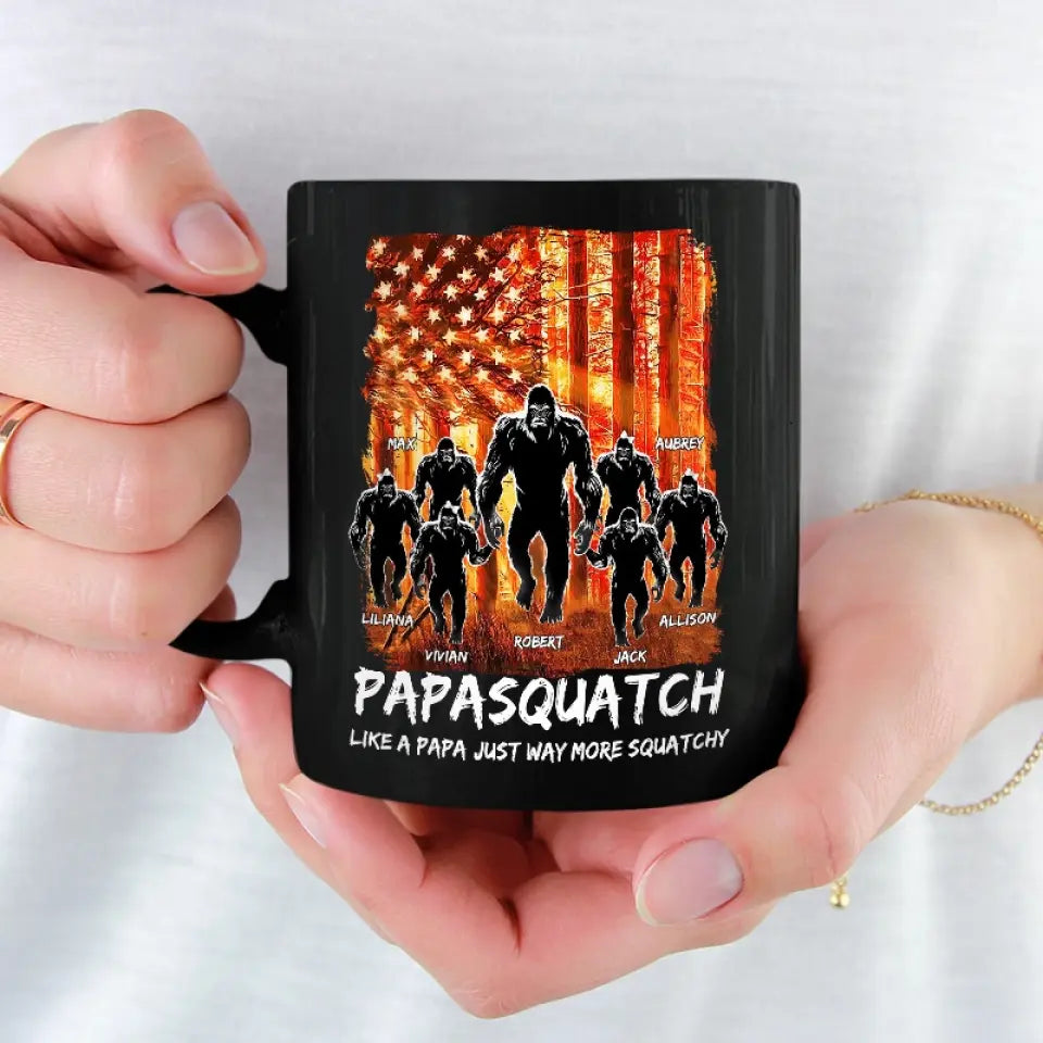 Comme un papa, mais en beaucoup plus accroupi - Tasse noire personnalisée pour la famille - Cadeau pour papa, grand-père
