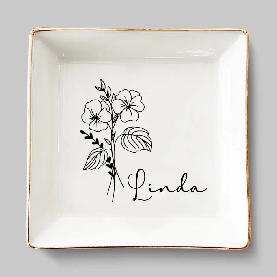Une fleur s'épanouit pour sa propre joie - Plat à bijoux personnalisé Bestie - Cadeau pour meilleures amies, meilleures amies, sœurs