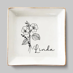 Une fleur s'épanouit pour sa propre joie - Plat à bijoux personnalisé Bestie - Cadeau pour meilleures amies, meilleures amies, sœurs