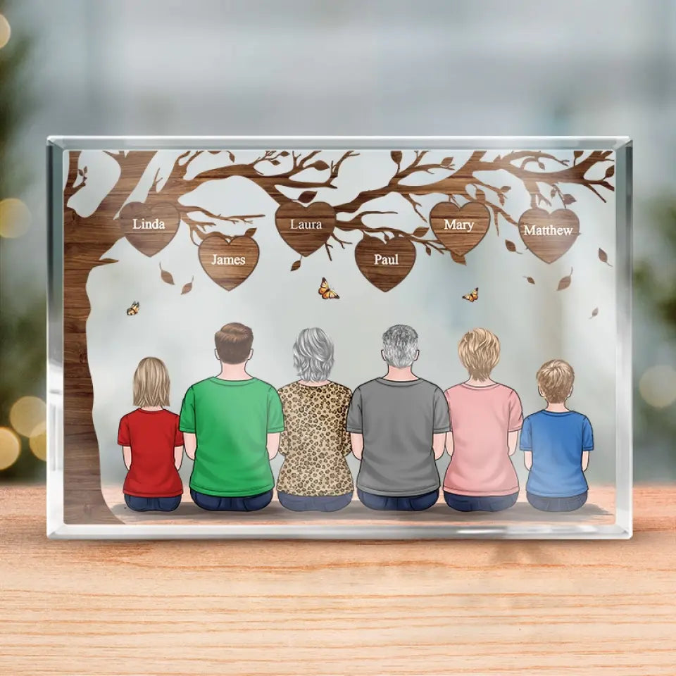 Life Begins Love Never Ends - Family Personalized Custom Rectangle Shaped Acrylic Plaque - Gift For Family Members