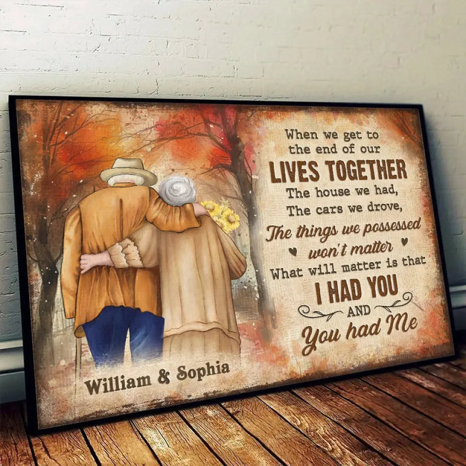 Nous nous aurons toujours l'un l'autre - Affiche horizontale personnalisée pour couple - Cadeau pour mari et femme, anniversaire