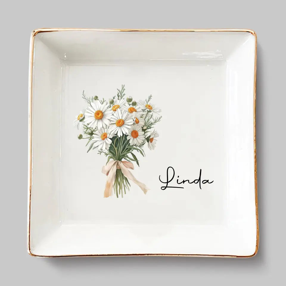 Flowers Don’t Tell They Show - Bestie Personalized Custom Jewelry Dish - Gift For Best Friends, BFF, Sisters