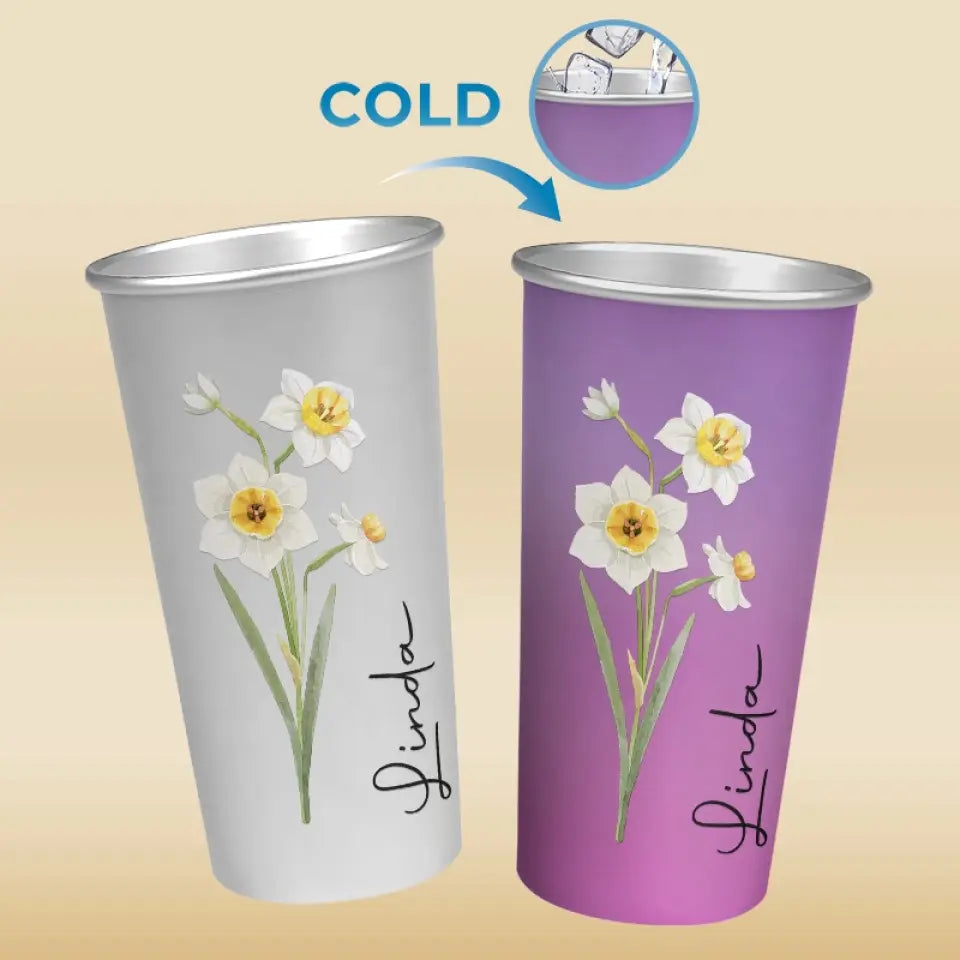 La plus belle fleur du jardin - Tasse personnalisée en aluminium à changement de couleur - Cadeau pour vous-même, vos meilleurs amis, vos meilleures amies, vos sœurs