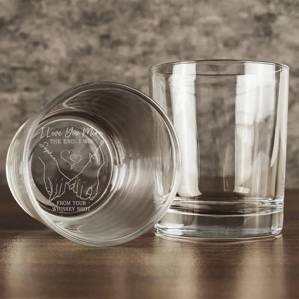Verre à whisky personnalisé « All Of Me Loves All Of You » pour couple - Cadeau pour mari et femme, anniversaire