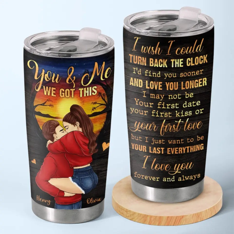 Je t'aime pour toujours et à jamais - Verre personnalisé pour couple - Cadeau pour mari et femme, anniversaire