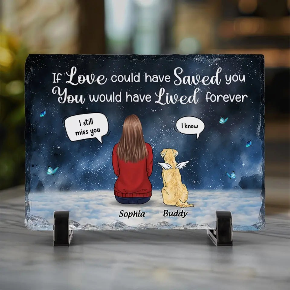 Ils ont laissé des empreintes de pattes sur mon cœur - Pierre commémorative rectangulaire personnalisée avec support - Cadeau de condoléances pour les propriétaires d'animaux et les amoureux des animaux