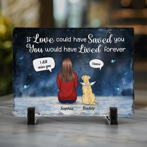 Ils ont laissé des empreintes de pattes sur mon cœur - Pierre commémorative rectangulaire personnalisée avec support - Cadeau de condoléances pour les propriétaires d'animaux et les amoureux des animaux