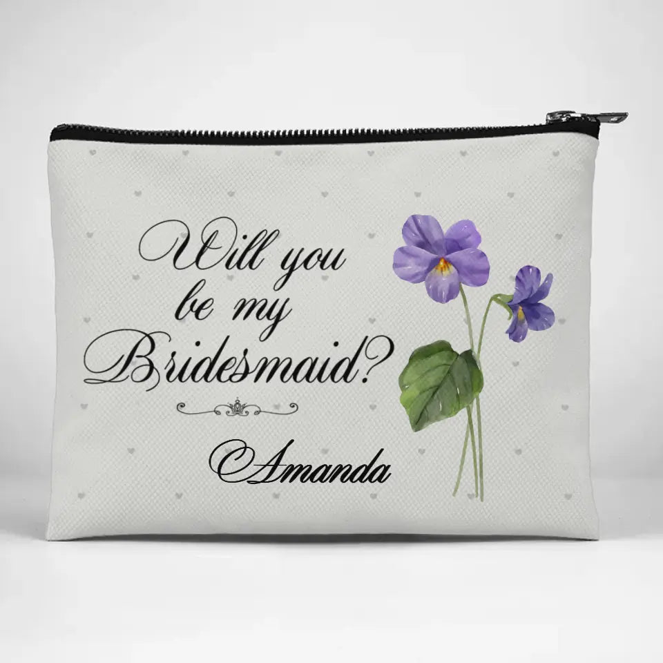 Trousse de maquillage personnalisée pour meilleure amie, côte à côte, aux côtés de la mariée - Cadeau de mariage, cadeau de demoiselle d'honneur pour meilleures amies, meilleures amies, sœurs