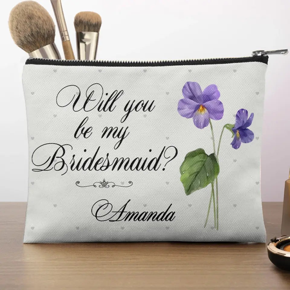 Trousse de maquillage personnalisée pour meilleure amie, côte à côte, aux côtés de la mariée - Cadeau de mariage, cadeau de demoiselle d'honneur pour meilleures amies, meilleures amies, sœurs
