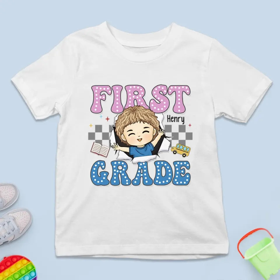 Conquête de la classe accomplie - T-shirt enfant personnalisé - Cadeau de rentrée scolaire pour enfant