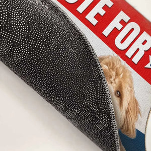 Tapis décoratif personnalisé avec photo « Plus de friandises, moins d'écureuils » pour chien et chat – Cadeau de pendaison de crémaillère pour propriétaires et amoureux des animaux