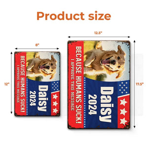 Photo personnalisée « Paws At The Polls » - Plaque en métal personnalisée pour chien et chat - Cadeau de pendaison de crémaillère pour propriétaires et amoureux des animaux