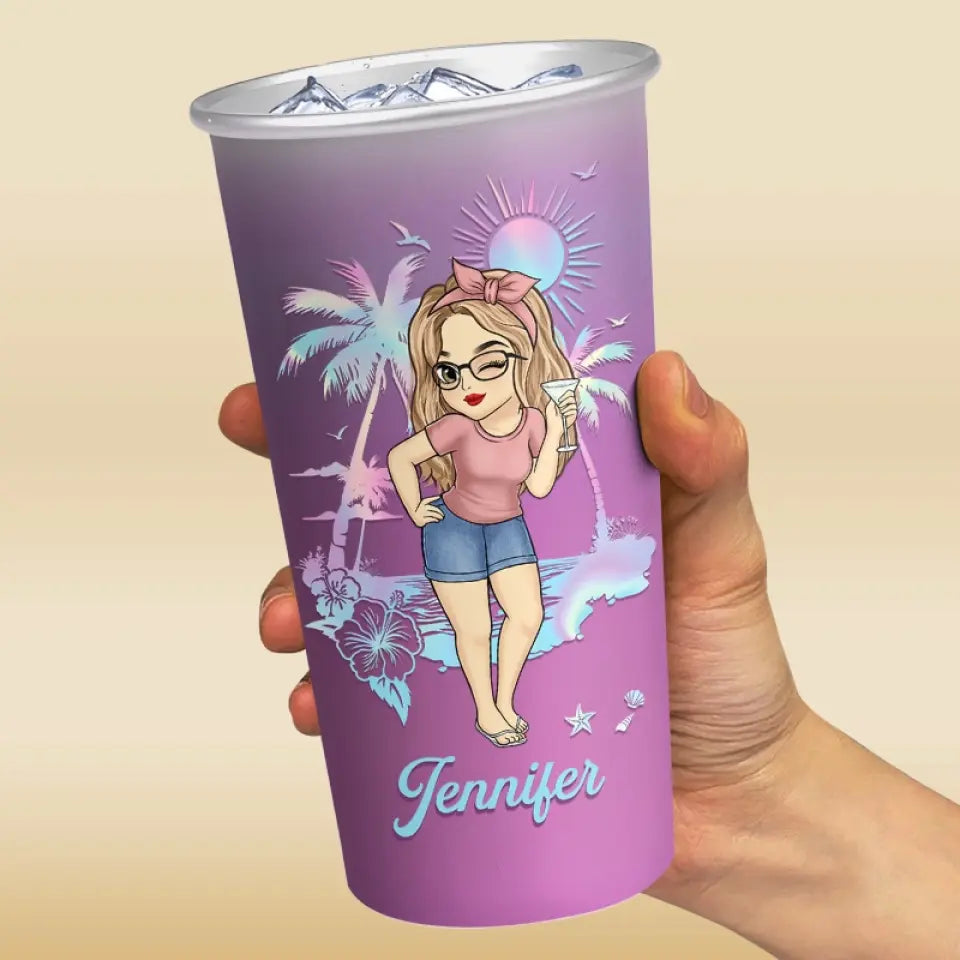 La plage m'appelle et je dois y aller - Tasse personnalisée en aluminium changeant de couleur - Cadeau pour vous-même, vos meilleurs amis, vos meilleures amies, vos sœurs