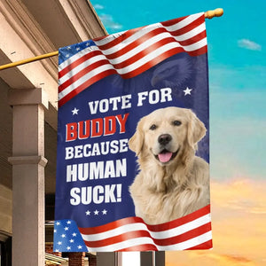 Photo personnalisée : nous sommes tous d'accord sur l'importance du vote - Drapeau personnalisé pour chien - Cadeau pour les propriétaires et les amoureux des animaux