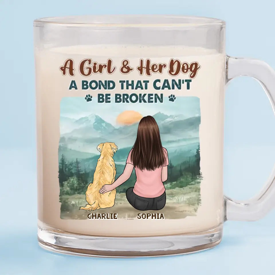 Le lien indéfectible entre les animaux et leurs propriétaires - Mug en verre personnalisé pour chien - Cadeau pour les propriétaires et les amoureux des animaux