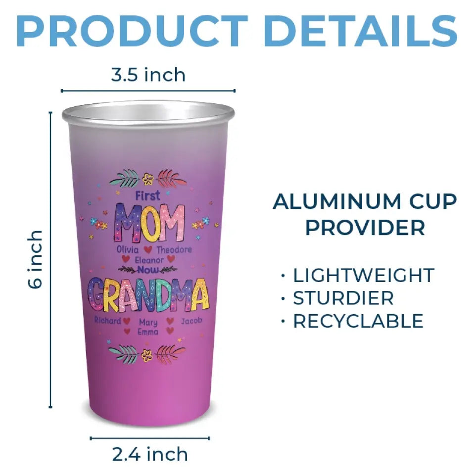 D'abord maman, maintenant mawmaw - Tasse personnalisée en aluminium à couleur changeante - Cadeau pour maman, grand-mère
