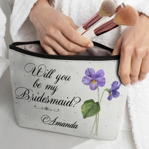 Trousse de maquillage personnalisée pour meilleure amie, côte à côte, aux côtés de la mariée - Cadeau de mariage, cadeau de demoiselle d'honneur pour meilleures amies, meilleures amies, sœurs