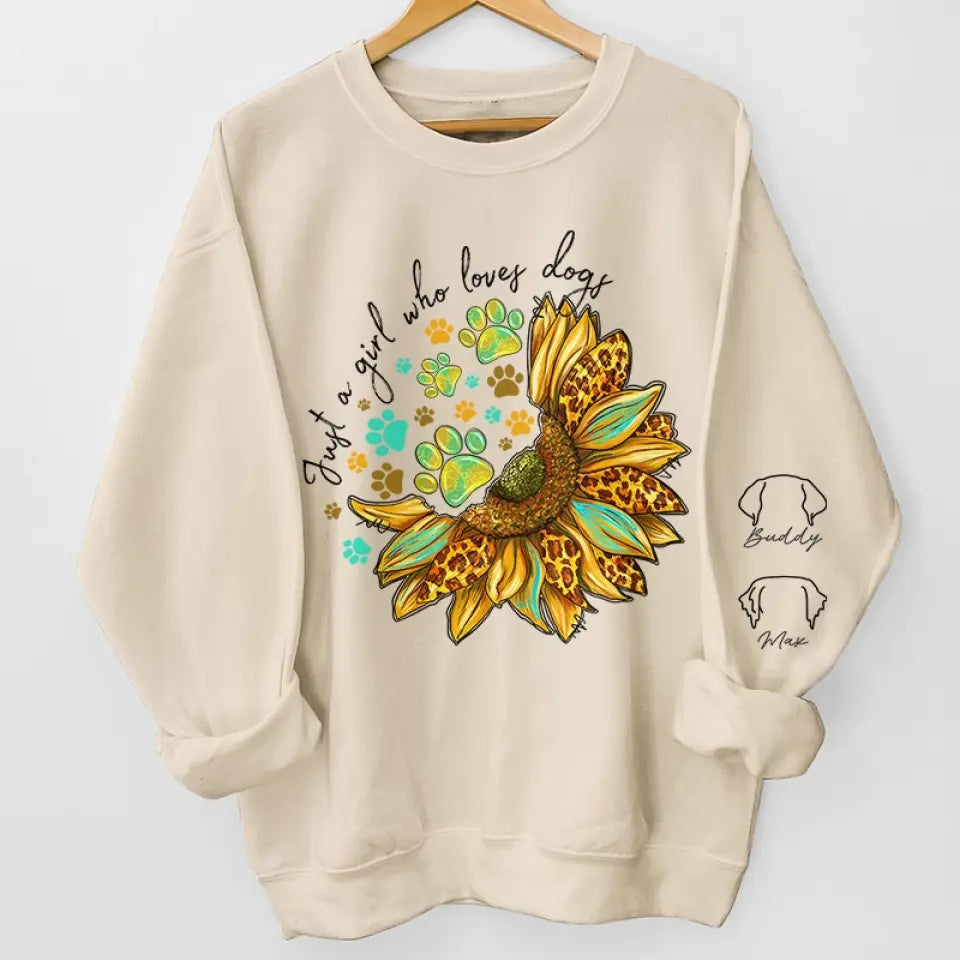 Le bonheur commence par un nez mouillé et se termine par une queue - Sweat-shirt unisexe personnalisé pour chien et chat avec motif sur la manche - Cadeau pour propriétaires d'animaux et amoureux des animaux