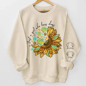 Le bonheur commence par un nez mouillé et se termine par une queue - Sweat-shirt unisexe personnalisé pour chien et chat avec motif sur la manche - Cadeau pour propriétaires d'animaux et amoureux des animaux