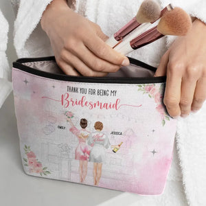 Merci d'être ma demoiselle d'honneur - Trousse de maquillage personnalisée Bestie - Cadeau de mariage, cadeau de demoiselle d'honneur pour meilleures amies, BFF, sœurs
