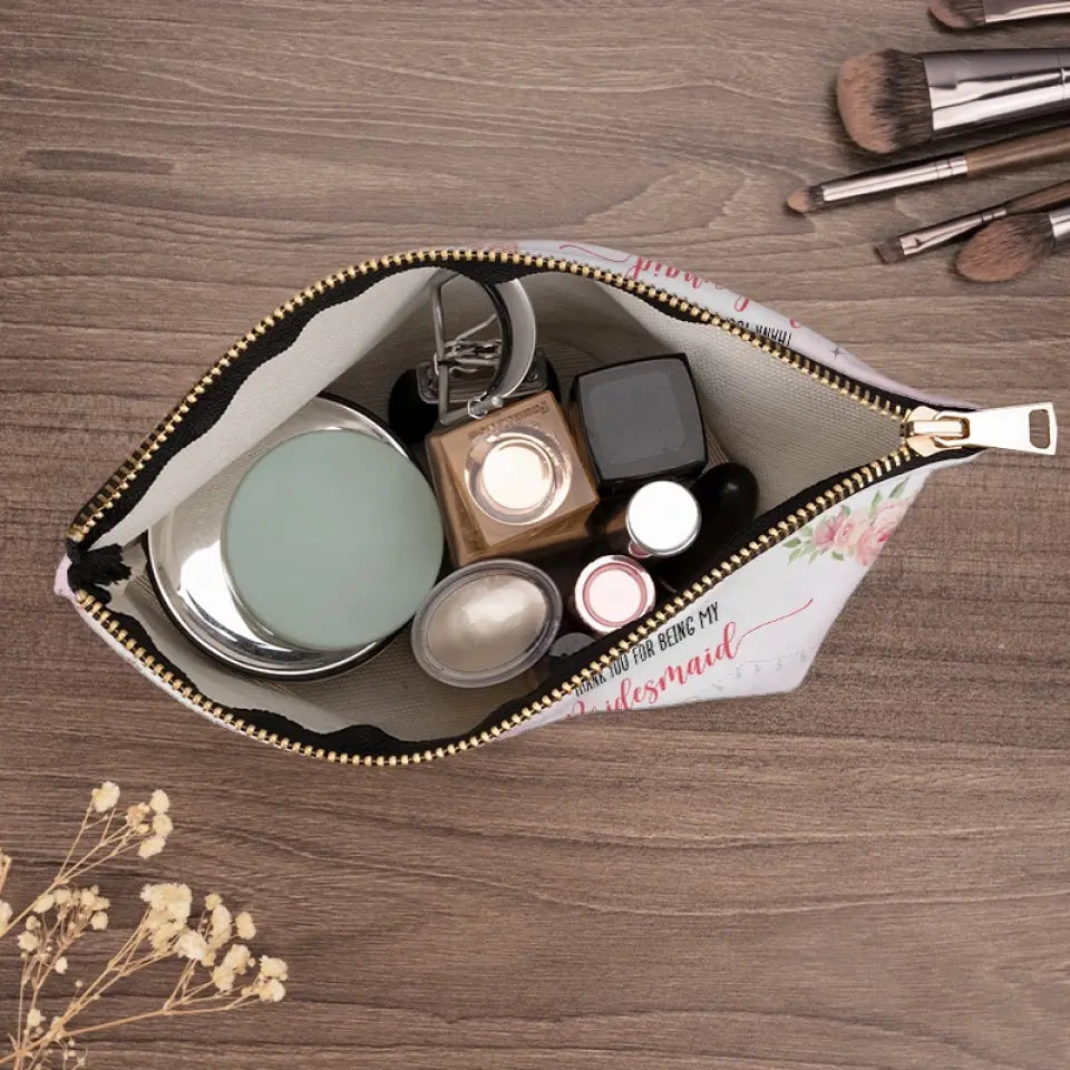 Merci d'être ma demoiselle d'honneur - Trousse de maquillage personnalisée Bestie - Cadeau de mariage, cadeau de demoiselle d'honneur pour meilleures amies, BFF, sœurs