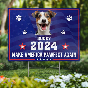 Photo personnalisée « Ami à quatre pattes, mon vote est pour toi » – Panneau de jardin personnalisé pour chien et chat – Cadeau pour propriétaires et amoureux des animaux