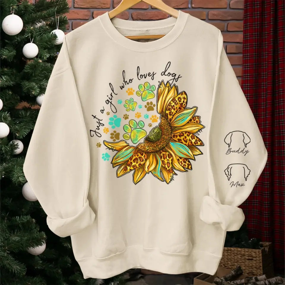 Le bonheur commence par un nez mouillé et se termine par une queue - Sweat-shirt unisexe personnalisé pour chien et chat avec motif sur la manche - Cadeau pour propriétaires d'animaux et amoureux des animaux