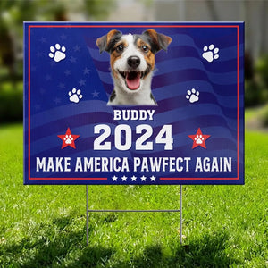 Photo personnalisée « Ami à quatre pattes, mon vote est pour toi » – Panneau de jardin personnalisé pour chien et chat – Cadeau pour propriétaires et amoureux des animaux