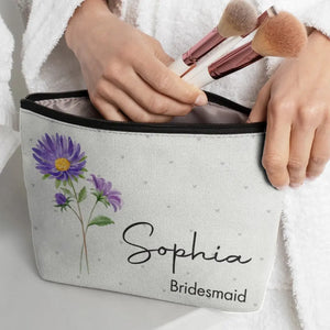 Blooming With Beauty - Trousse de maquillage personnalisée pour meilleure amie - Cadeau de mariage, cadeau de demoiselle d'honneur pour meilleures amies, meilleures amies, sœurs