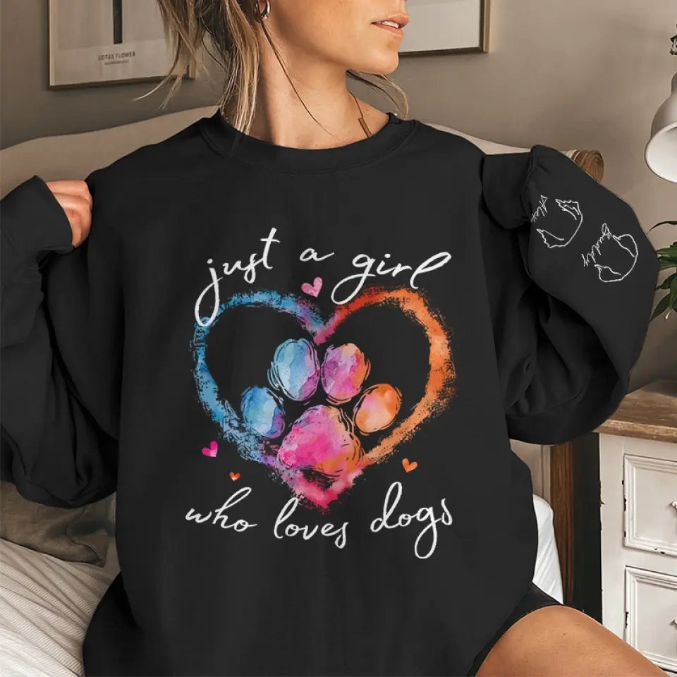 L'amour a quatre pattes - Sweat-shirt unisexe personnalisé pour chien et chat avec motif sur la manche - Cadeau pour les propriétaires et les amoureux des animaux