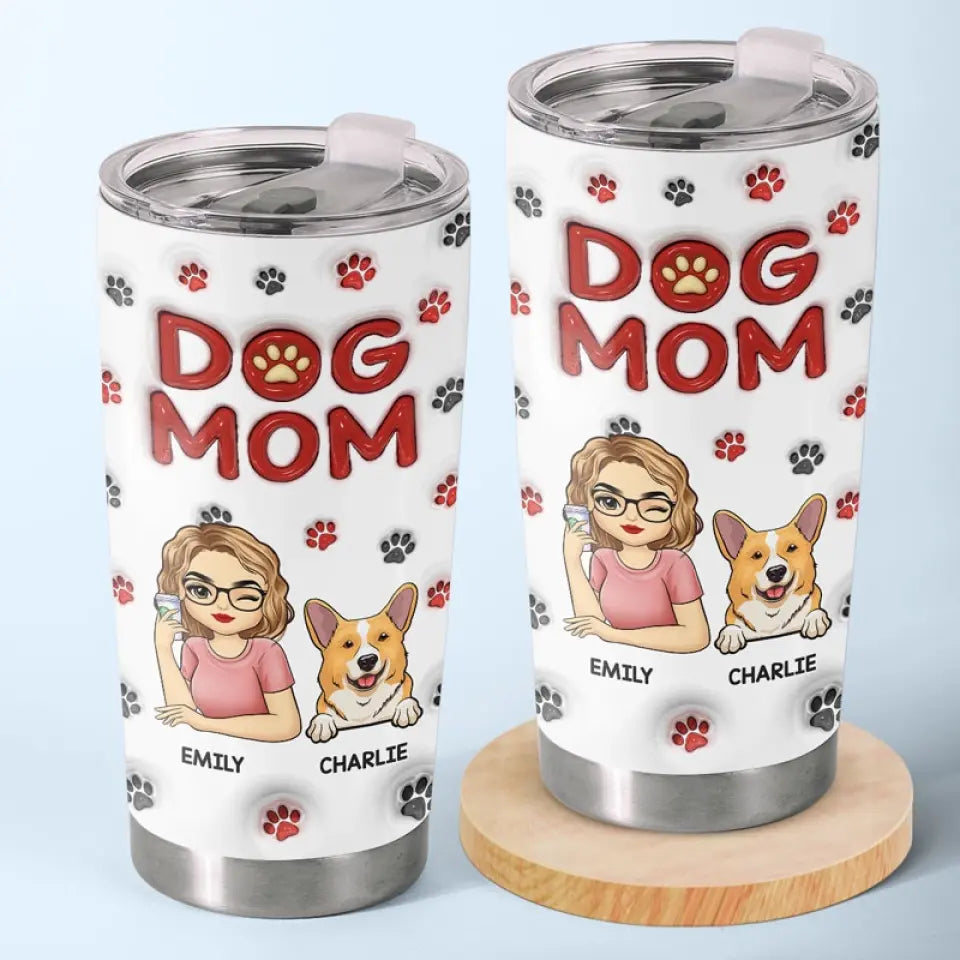Un morceau de mon cœur - Gobelet personnalisé avec effet gonflable 3D imprimé pour chien et chat - Cadeau pour les propriétaires et les amoureux des animaux