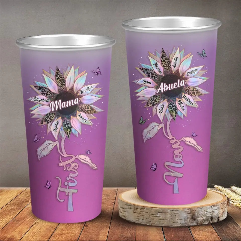 Les câlins de grand-mère sont faits d'amour - Tasse personnalisée en aluminium à couleur changeante - Cadeau pour maman et grand-mère