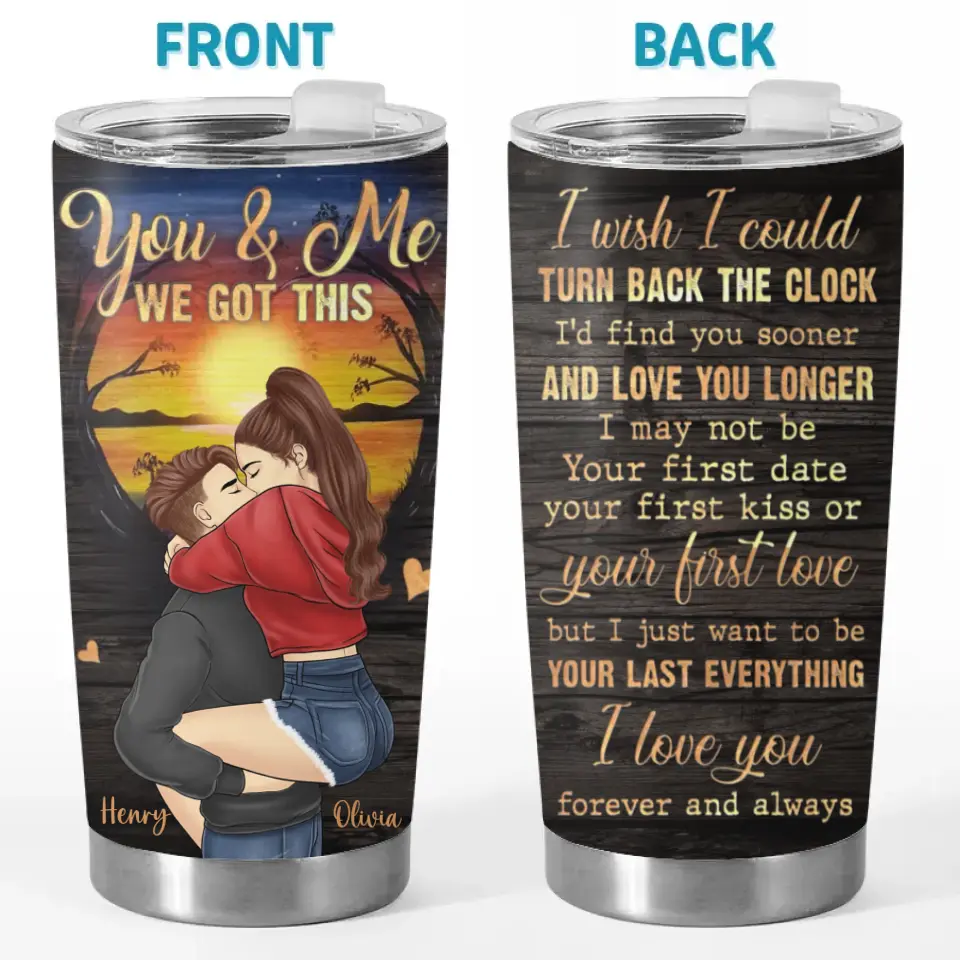 Je t'aime pour toujours et à jamais - Verre personnalisé pour couple - Cadeau pour mari et femme, anniversaire