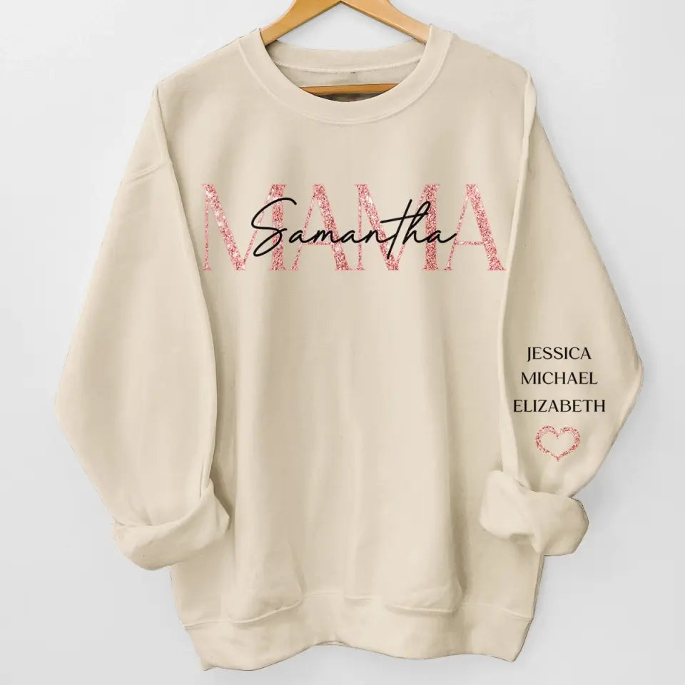 Maman, tu es mon étoile filante - Sweat-shirt unisexe personnalisé avec motif sur la manche - Cadeau pour maman et grand-mère