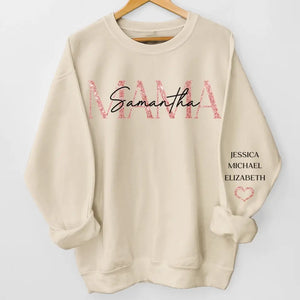 Maman, tu es mon étoile filante - Sweat-shirt unisexe personnalisé avec motif sur la manche - Cadeau pour maman et grand-mère