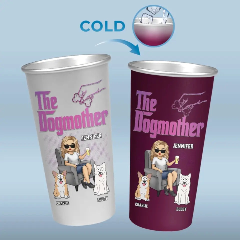 The Dogmother - Gobelet personnalisé en aluminium changeant de couleur pour chien et chat - Cadeau pour propriétaires et amoureux des animaux