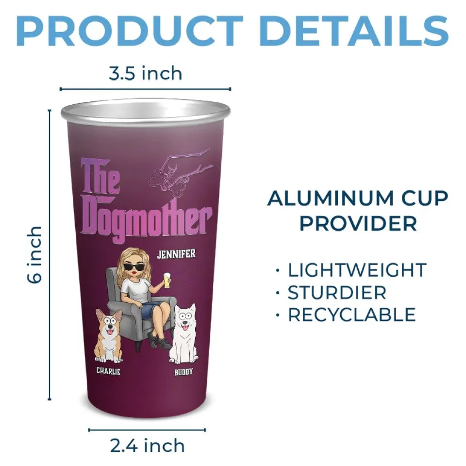 The Dogmother - Gobelet personnalisé en aluminium changeant de couleur pour chien et chat - Cadeau pour propriétaires et amoureux des animaux