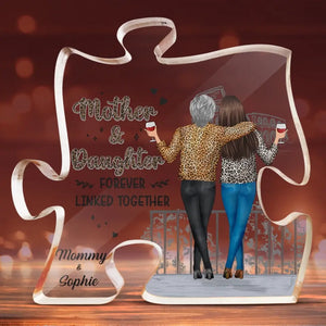 Je suis né de l'amour, l'amour est ma mère - Plaque acrylique personnalisée en forme de puzzle familial - Cadeau pour maman, fille