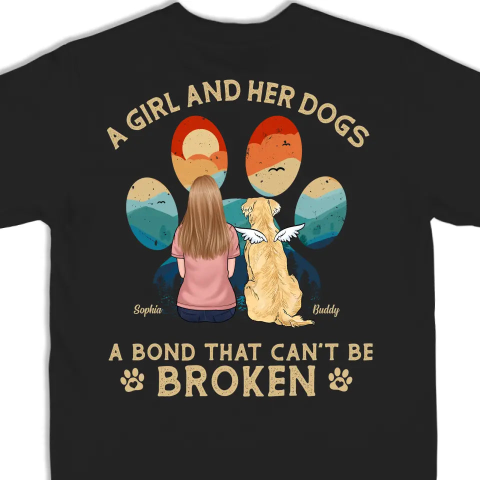 Un lien indéfectible - T-shirt, sweat à capuche et sweat-shirt unisexe personnalisé avec imprimé au dos pour chien - Cadeau pour propriétaires et amoureux des animaux