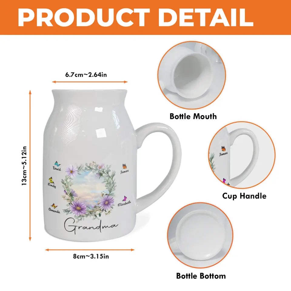 Une touche florale sublime tout - Vase à fleurs personnalisé pour la décoration de la maison - Cadeau de pendaison de crémaillère pour maman et grand-mère