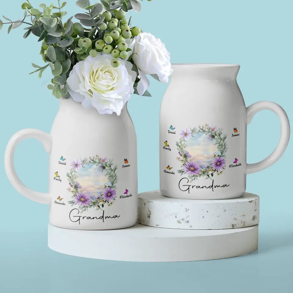 Une touche florale sublime tout - Vase à fleurs personnalisé pour la décoration de la maison - Cadeau de pendaison de crémaillère pour maman et grand-mère