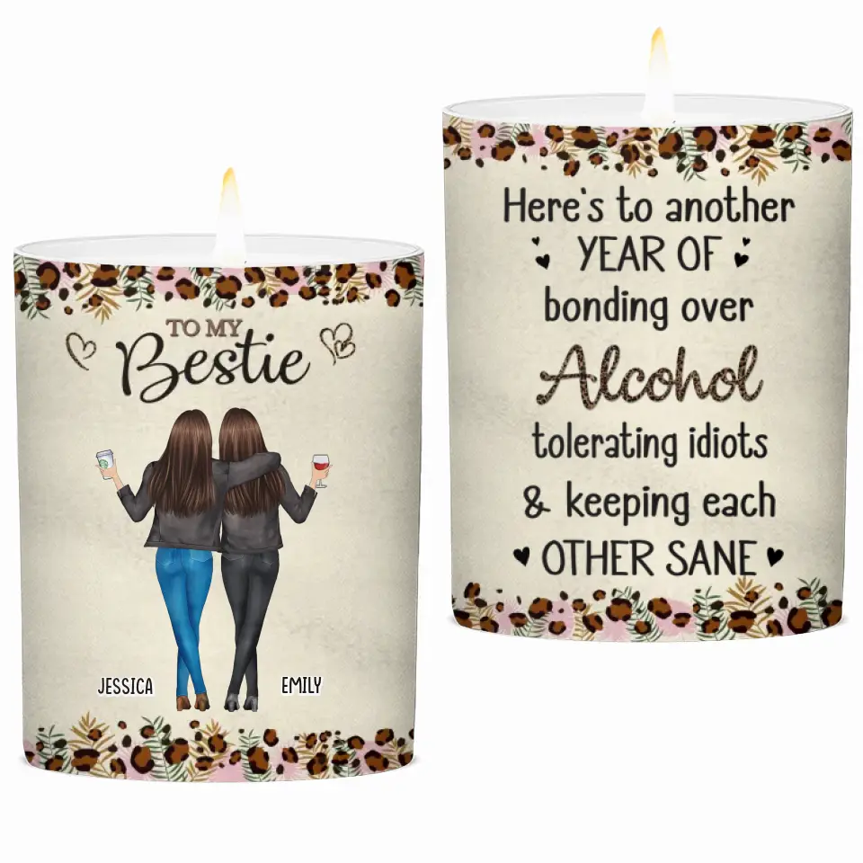 Notre amitié est comme cette bougie - Bougie parfumée sans fumée personnalisée Bestie - Cadeau pour meilleures amies, meilleures amies, sœurs