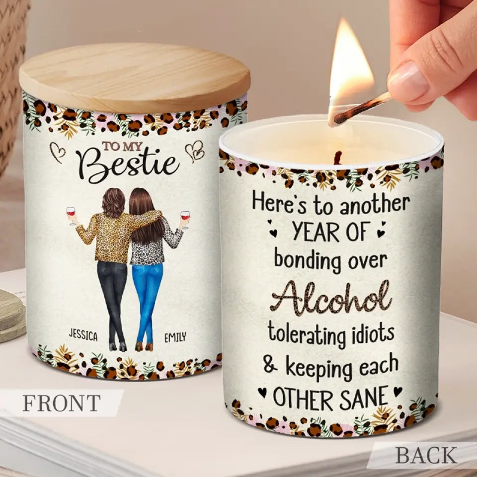 Notre amitié est comme cette bougie - Bougie parfumée sans fumée personnalisée Bestie - Cadeau pour meilleures amies, meilleures amies, sœurs