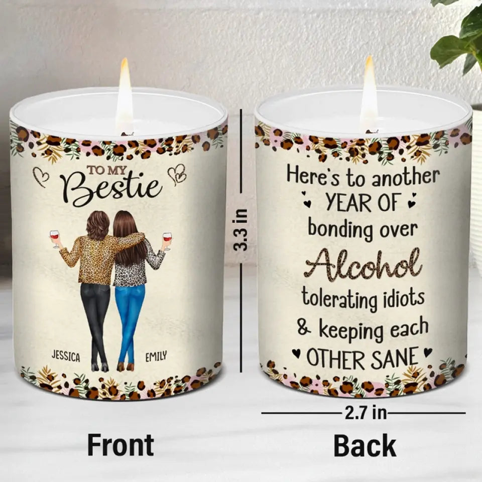 Notre amitié est comme cette bougie - Bougie parfumée sans fumée personnalisée Bestie - Cadeau pour meilleures amies, meilleures amies, sœurs