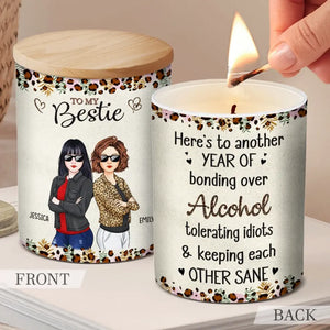 Levons nos verres à notre marque unique d'amitié - Bougie parfumée sans fumée personnalisée Bestie - Cadeau pour meilleures amies, meilleures amies et sœurs