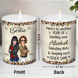 Levons nos verres à notre marque unique d'amitié - Bougie parfumée sans fumée personnalisée Bestie - Cadeau pour meilleures amies, meilleures amies et sœurs