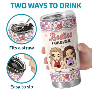 L'amitié est le vin de la vie - Verre personnalisé Bestie - Cadeau pour meilleures amies, meilleures amies, sœurs