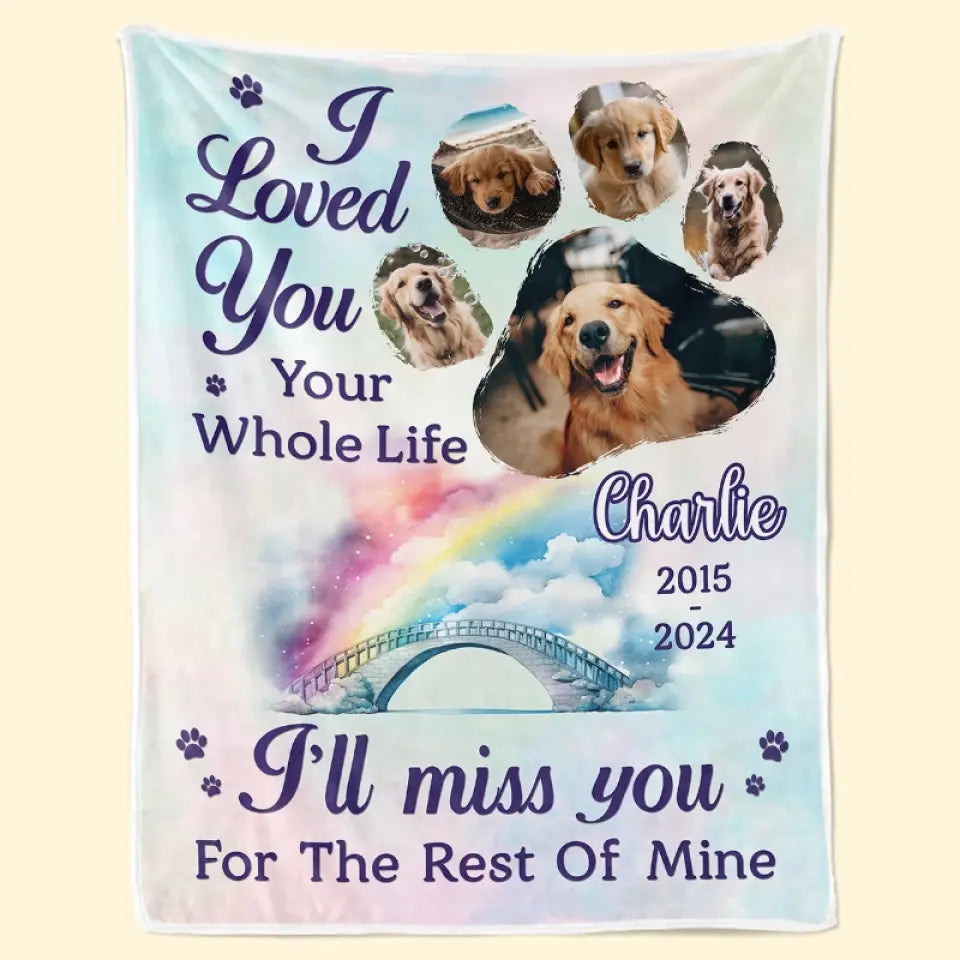 Couverture personnalisée avec photo « Mon bébé à fourrure remplit mon cœur d'amour » - Cadeau de condoléances pour les propriétaires et les amoureux des animaux