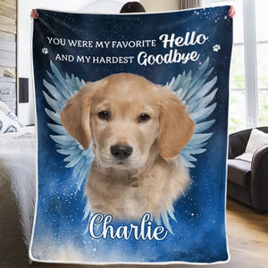 Photo personnalisée « Vos ailes étaient prêtes, mais mon cœur ne l'était pas » – Couverture commémorative personnalisée – Cadeau de condoléances pour les propriétaires d'animaux et les amoureux des animaux